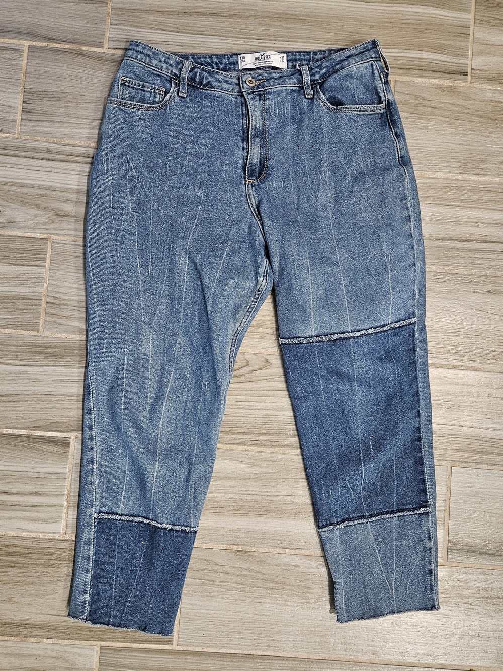 Hollister Women's Patchwork Blue Denim Jeans